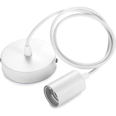 Suspension en métal, douille E27 avec câble, pendule en corde de 100 cm, câble de suspension blanc, idéale (1/5)