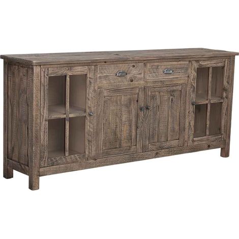 Aparador de madera marrón 80x40x180h cm (1/5)