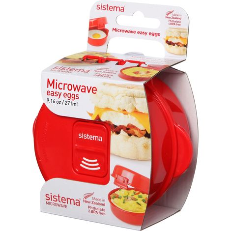 Sistema cuociuova per microonde  Contenitore per alimenti adatto al microonde  271 ml  Privo di BPA  Rosso (1/4)