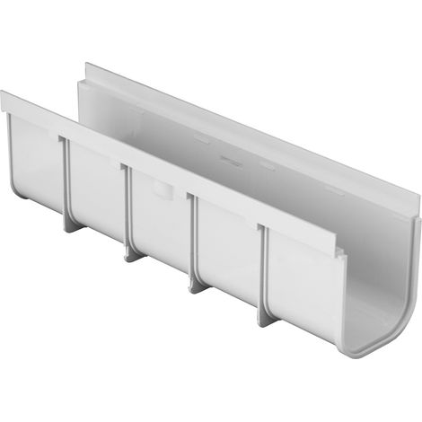 First Plast – Caniveau d'évacuation emboîtable PVC anti-choc – Dimensions 130 x 500 mm – Hauteur 150 mm – Pour installations sportives et piscines (1/5)