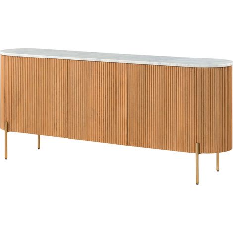 Sideboard Mango natur / weiß lackiert 180x40x76 cm teilmontiert BARCELONA 501