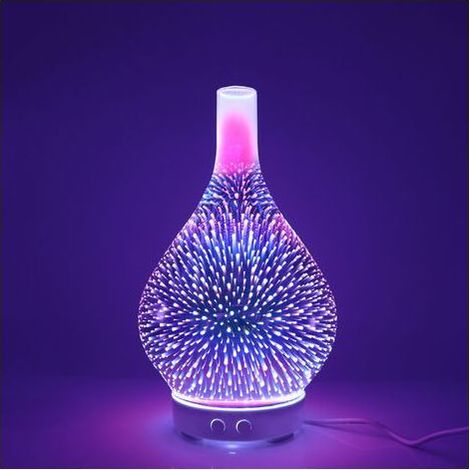 Tigrezy - Diffuseur d'air électrique Humidificateur pour huiles essentielles Diffuseur d'arme à ultrasons 120 ML Arrêt Automatique pour Bureau à Domicile Spa (3D-Glass) (1/5)
