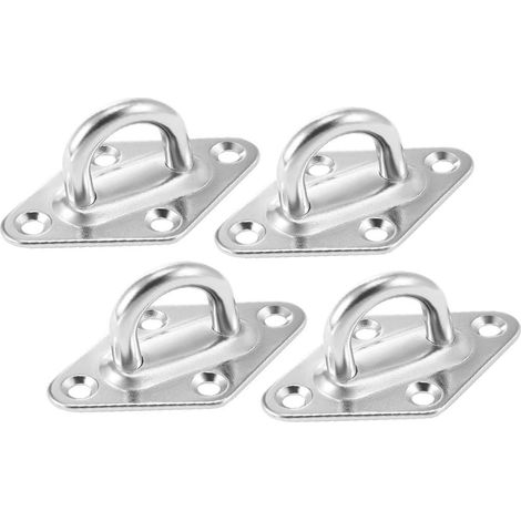 Ganci parasole a diamante in acciaio inox da 8 mm, confezione da 4 pezzi per attrezzatura nautica (viti non incluse) - Crezuo