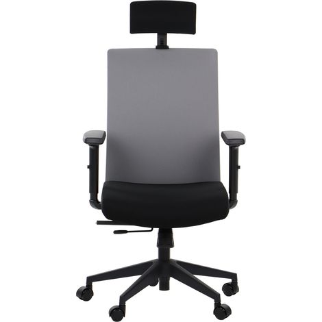 Silla giratoria Riverton F/H con asiento extensible - Varios colores - Negro-Gris (1/4)