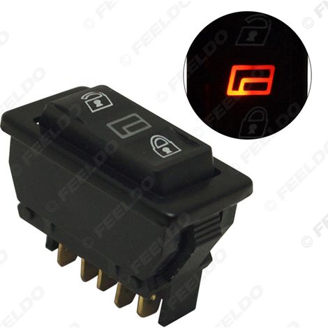 Interrupteur simple de lève-vitre électrique 5 broches pour voiture, 12 V/24 V (rouge)