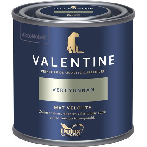 Dulux Valentine Peinture intérieure de haute qualité - Valentine - Couleur intense & pouvoir couvrant élevé - Mat Velouté Vert Yunnan 0,125 L
