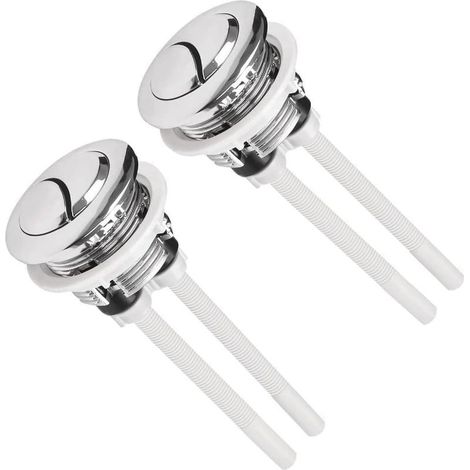 2X Boutons chasse d'eau universels 38mm, leviers de toilettes, bouton chasse eau de toilettes, bouton poussoir de chasse d'eau de toilettes à double poussoir pour chasse d'eau (1/5)