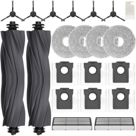 Kit d'accessoires pour Dreame L10s Pro Ultra Heat/X30 Ultra, JKOISL : 2 brosses rotatives, 6 sacs à poussière, 4 lingettes de nettoyage, 6 brosses latérales, 2 filtres, pièces de rechange, accessoires