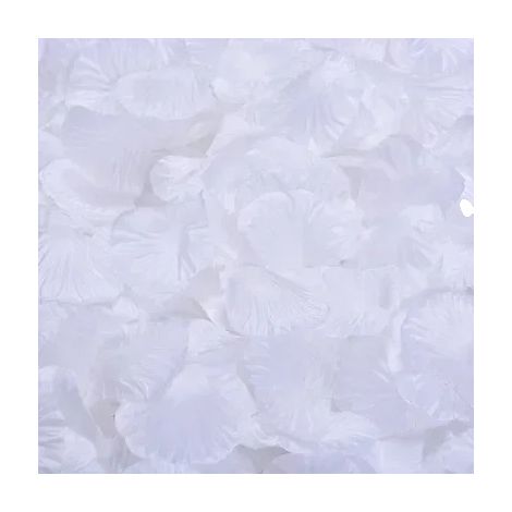 Petali di rosa artificiali, tessuto di seta, atmosfera elegante, BIANCO, 1000 pezzi (1/2)