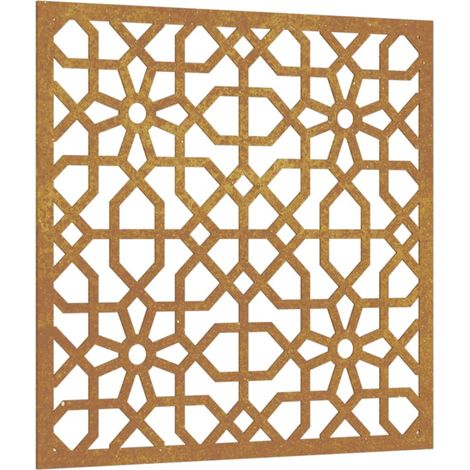 Décoration murale jardin 55x55 cm acier corten design mauresque CFW371651 (1/5)