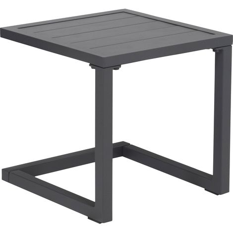 Happy Garden – Table d'appoint en aluminium gris anthracite – Dimensions L 40 × l 40 × H 40cm – Résistante aux U.V – Pour extérieur et jardin