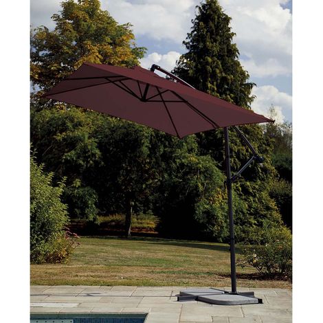 Parasol Structure Métal à Pied Déporté 3 x 2 m Bordeaux 3x2 m
