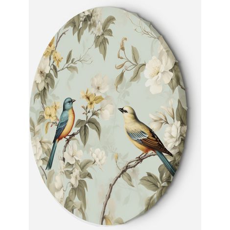 Tableau sur toile Image circulaire Oiseau sur une branche 60x60 (1/5)