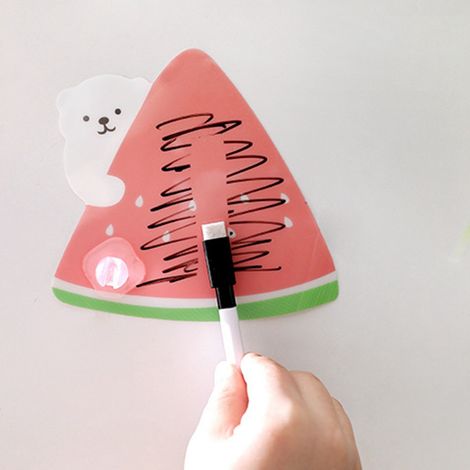 Nouveaux autocollants muraux pour réfrigérateur, tableau mémo effaçable (ours et pastèque) (1/5)