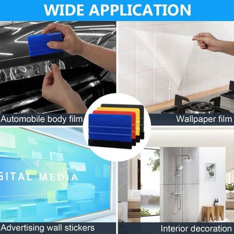 8 Pièces Autocollant Voiture,Raclettes pour Film,Outils de Papier Peint,Film Adhesif pour Meuble,Raclette Vitre,Spatule Plastiqu (1/5)