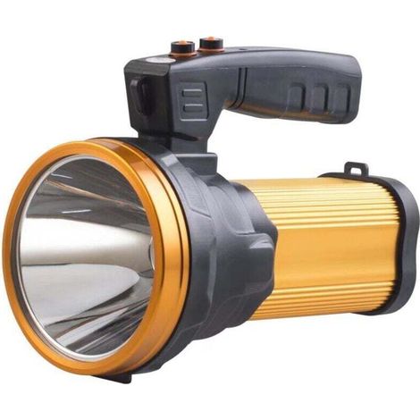 Torcia LED ricaricabile, impermeabile IPX4, luce portatile da campeggio, 10000 mAh, faretto portatile (oro - Crezuo) (1/4)