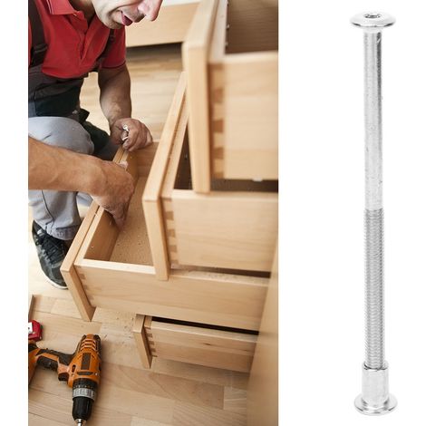 Kit de 10 paires d'écrous et vis à six pans creux de 12 mm en acier au carbone nickelé M6 x 110 (1/5)