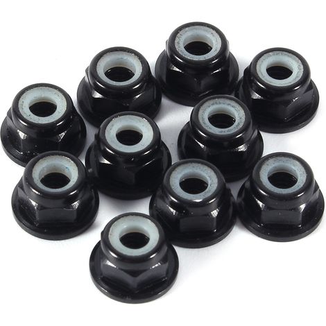 10Pcs M3 Nylon Insert SelfLock Aluminum Nuts Hex Lock Nut Black