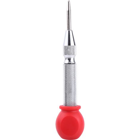 Poinçon automatique à centre, poinçonnage à ressort, corps en acier au carbone (argent). (1/3)