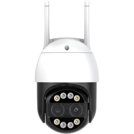 8MP 4K PTZ IP WiFi Outdoor-Überwachungskamera für die Sicherheit zu Hause, 8-facher digitaler Zoom, CCTV-Überwachungskamera, Dual-Objektiv, 2,8 mm + 12 mm WiFi-Sicherheits-CCTV-Kamera, Farbnachtsicht