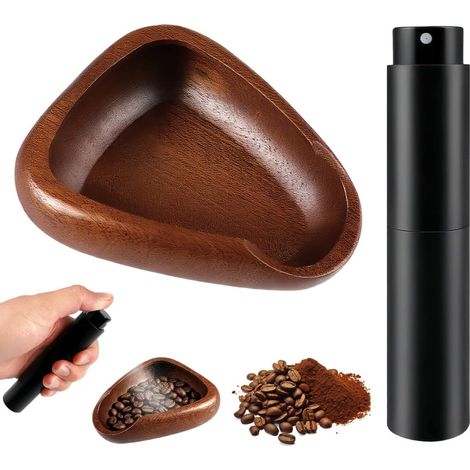 Taza medidora de granos de café, bandeja medidora de café de madera (1/5)