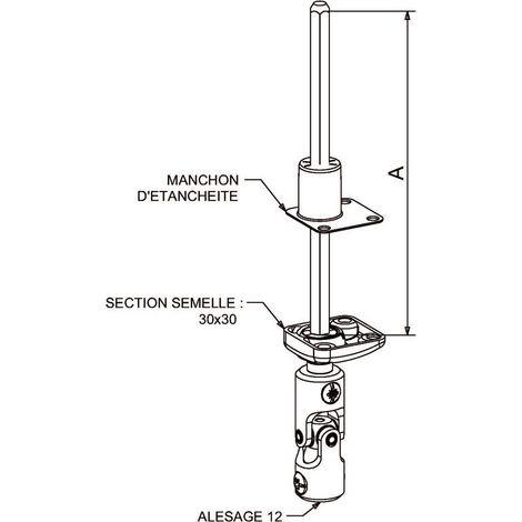 Mini Bloc Guide Angulaire Volet Roulant 6P7 - Tige 170mm - ZF
