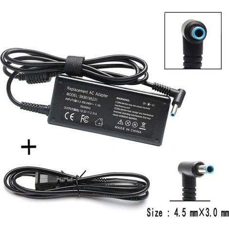Laptop-Ladegerät für HP 15-f004wm – 45 W, 19,5 V, 2,31 A – 3,0 mm x 4,5 mm Stecker (1/4)