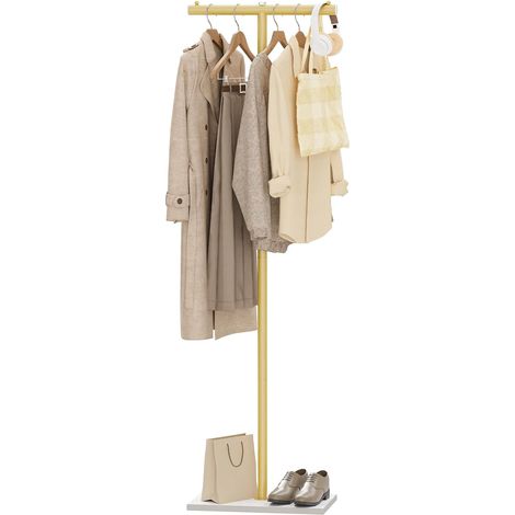 Metal Coat Rack, Type T Coat Stand on Feet, 175 cm, Gold (1/5)