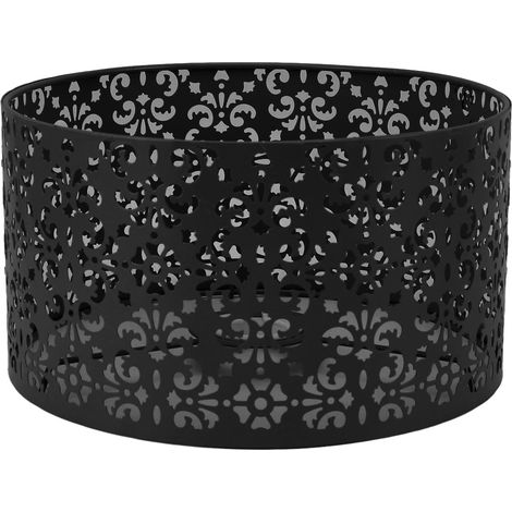 Abat-jour en fer découpé, noir, élégant, pour lampadaire et lustre, douille E27/E14, décoration raffinée (1/5)