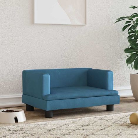 vidaXL Cama para perros de terciopelo azul 60x40x30 cm (1/5)