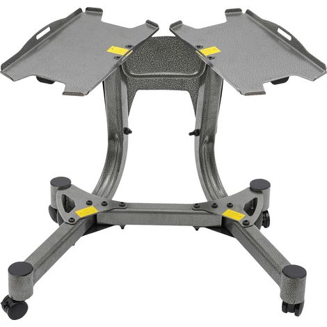 Support d'haltères en métal pour haltères réglables, rangement de fitness, stable, avec capacité de charge de 100 kg, pour la maison, la gym, 64 x 39 x 62 cm, avec accessoires et instructions (1/5)