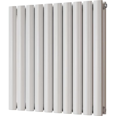 Omeara - White Horizontal Radiator H600mm x W580mm Double Panel