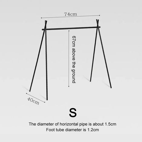 (Planche) Plateau supérieur de trépied de camping pliable en alliage d'aluminium, support de rangement triangulaire, porte-bagages de camping extérieur avec trou de suspension (1/4)