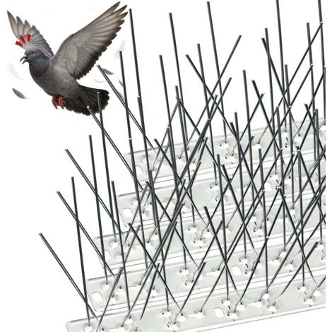 ® Pic Anti-Pigeon 4.5M - 25cm x 18pcs - acier Inoxydable - pic anti oiseaux avec attaches câbles (1/5)