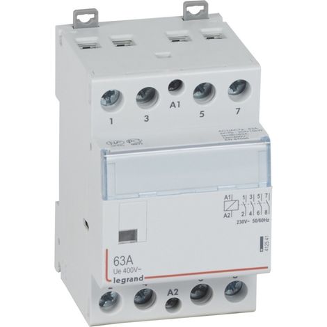 Legrand – Contacteur de puissance CX³ 230V – 4P 63A – Contact 4NO – 3 modules – Indicateur d'état des contacts – Certifié NF (1/3)