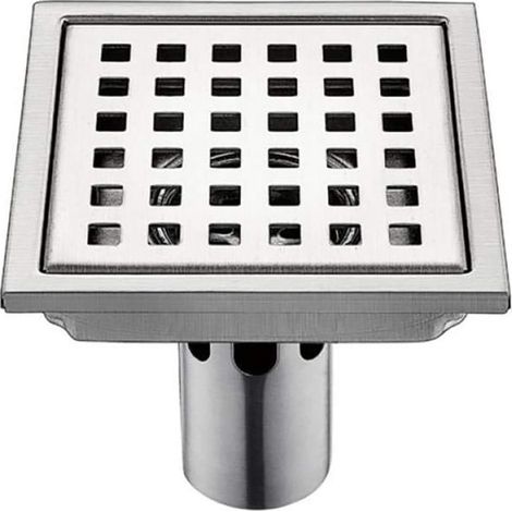 CYRILL –Siphon De Sol INOX 1 Pcs en Acier Inoxydable Drain15Cm 15Cm Filtre Carré Déodorant Anti Retour Fuite d'eau 15Cmb (1/5)