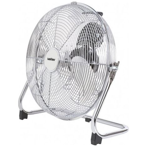 Ventilateur sur pied 90W – 3 vitesses – Débit d'air 113,16 m3/min – Tête inclinable – Base antidérapante – Habitex