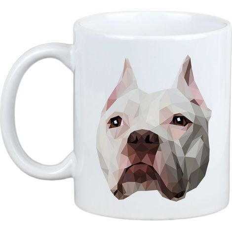 American Pit Bull Terrier, Pit Bull, American Pit Bull Terrier, Pitbul, apbt - taza con una foto y la inscripción perro geométrico Art-Dog (1/5)