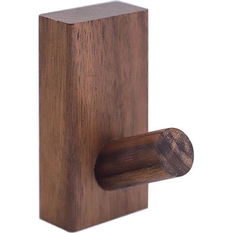 Porte-manteau mural en bois naturel, patère murale pour entrée, vêtements et accessoires (1/5)