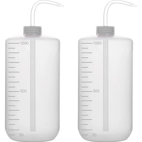 2 frascos de presión de 1000 ml – LDPE, goulot étroit, botella para prensar para lavado/labo (1/5)