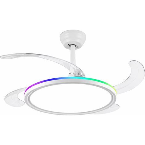 Ventilateur de Plafond LED Ultra Fin 64W avec Éclairage RGB, Télécommande 2,4G et Application, 3000K-6000K, Rotation Réversible, Fonction Mémoire (1/5)