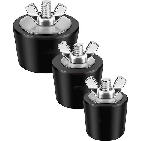 Lot de 3 bouchons d'hivernage pour piscine, 3 tailles : 2,5 cm, 3,2 cm et 3,8 cm. Bouchons d'expansion pour l'hivernage des piscines. (1/5)