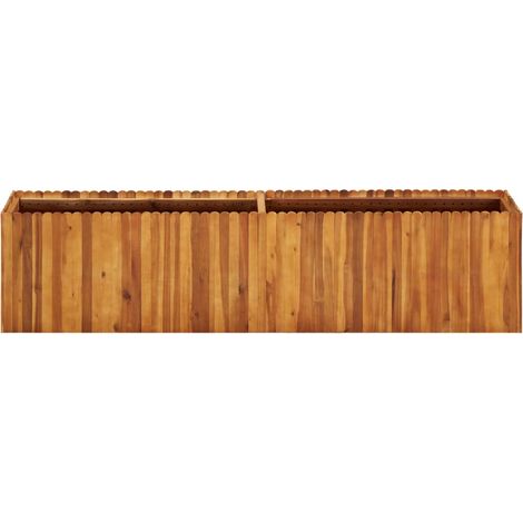 Jardinière, Pot de Fleurs d'extérieur, Lit surélevé de jardin 200x30x50 cm Bois massif d'acacia OIB4381E (1/5)