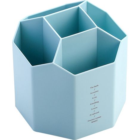 Porte-Crayons - Organiseur Bureau Rotatif 360° 5 Compartiments - Pour Stylos Crayons Pinceaux - ABS Écologique - 1 Pièce (1/5)