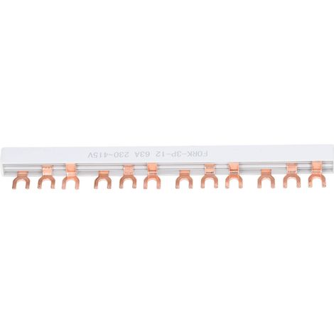 Bloc de bornes à vis en cuivre 12 pôles, 63A 230-415V pour connexion électrique sécurisée (1/5)