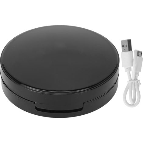 Étui compact pour fond de teint avec miroir rond et lumière LED, emballage vide cosmétique. (1/5)