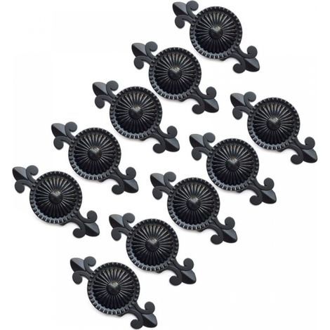 10 Cabinet Poignée Cabinet Boutons Meubles Boutons Boutons du tiroir Poignées Meubles, Bouton pour Armoire, Tiroir (Noir) (1/4)