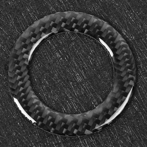 Emblème de volant en fibre de carbone, autocollant décoratif pour voiture CC (1/5)