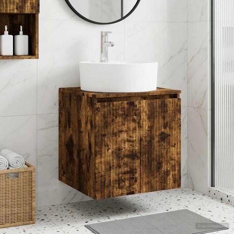 vidaXL Mobile Lavabo da Parete Rovere Fumo 49,5 x 44,5 x 65 cm