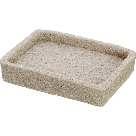 Portasapone Moderno In Resina Beige D Appoggio Effetto Pietra (1/2)